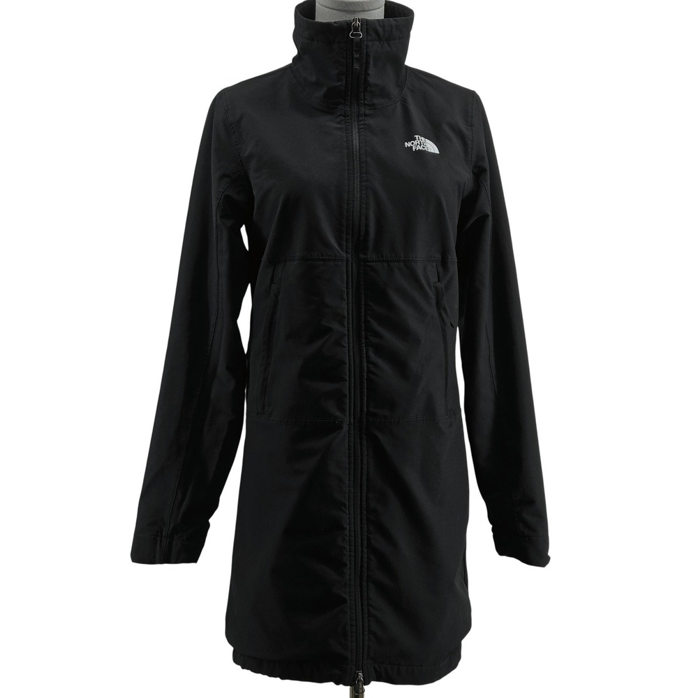 The North Face Coat Womens S Black Polyester Softshell Lined Pockets Windbreaker